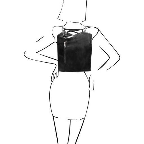 Patty - Leather convertible backpack shoulderbag